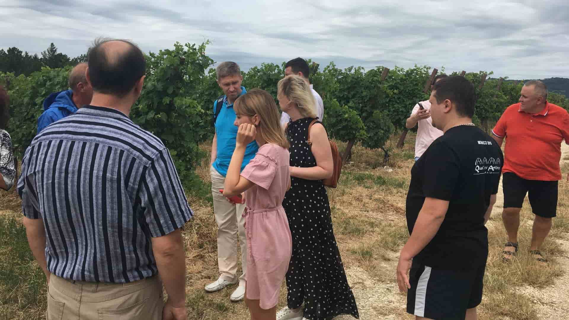 Il nostro partner dall'Ucraina durante la visita alle vigne di Cottini in Valpolicella.